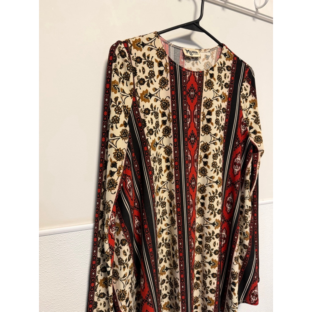 Show Me Your Mumu Mini Tunic Dress women’s XS Red Black Floral Boho Long Sleeve - Picture 6 of 16